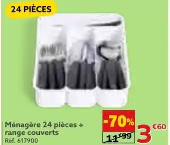 Gifi Ménagère 24 pièces + range couverts offre