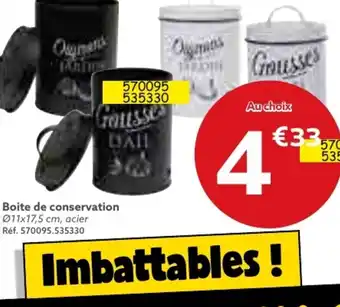 Gifi Boite de conservation Ø11x17,5 cm, acier Réf. 570095.535330 offre