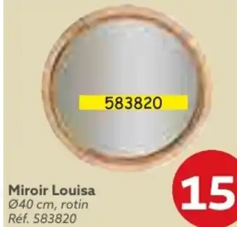 Gifi Miroir Louisa Ø40 cm, rotin Réf. 583820 offre