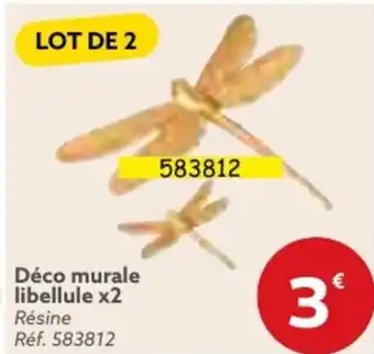 Gifi Déco murale libellule x2 Résine Réf. 583812 offre