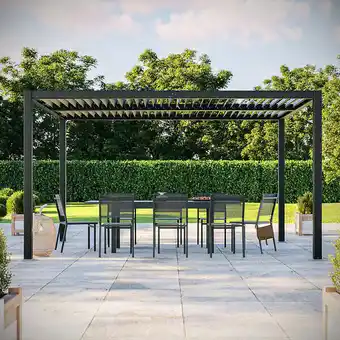 Bricorama Tonnelle/pergola bioclimatique lames orientables en aluminium 3x4m - anthracite - belair offre