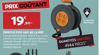 Bricomarché ENROULEUR 20M 3G 1,5 offre