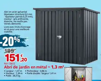 Provence Outillage Abri de jardin en métal offre