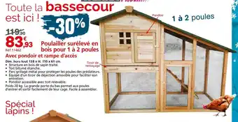 Provence Outillage Poulailler surélevé en bois pour 1 à 2 poules offre