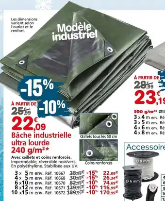 Provence Outillage Bâche industrielle ultra lourde offre