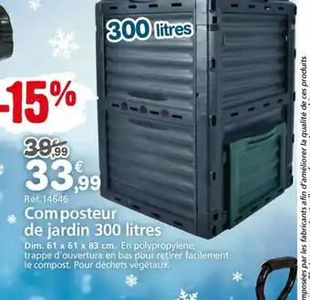 Provence Outillage Composteur de jardin 300 litres offre