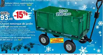 Provence Outillage Chariot remorque de jardin grillagé offre