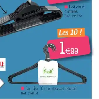Kandy Lot de 10 cintres en métal offre