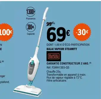 E.Leclerc DONT 1,00 € D'ÉCO-PARTICIPATION ASPIRATEUR BALAI RECHARGEABLE BOSCH offre