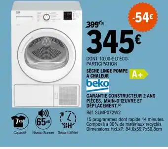 E.Leclerc SÈCHE LINGE POMPE A CHALEUR offre