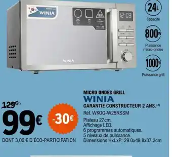 E.Leclerc MICRO ONDES GRILL offre