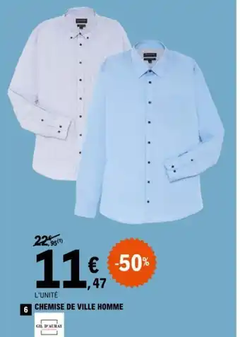 E.Leclerc 6 CHEMISE DE VILLE HOMME offre