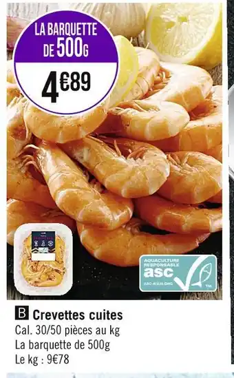 Casino Supermarchés Crevettes cuites offre