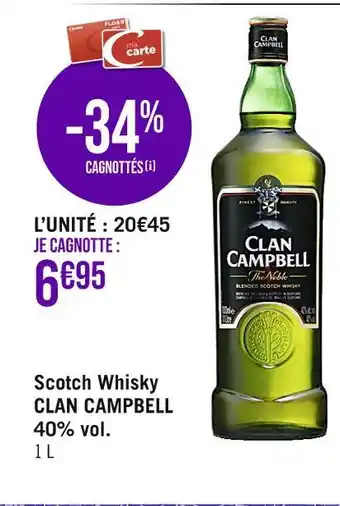 Casino Supermarchés Clan campbell scotch whisky 40% vol offre