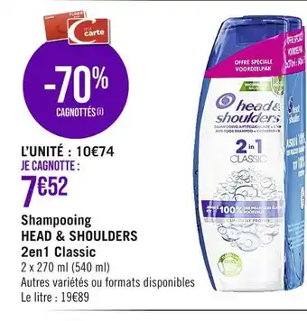 Casino Supermarchés Head & shoulders shampooing 2en1 classic offre