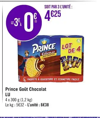 Casino Supermarchés Lu prince goût chocolat offre
