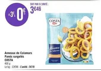 Costa anneaux de calamars panés surgelés