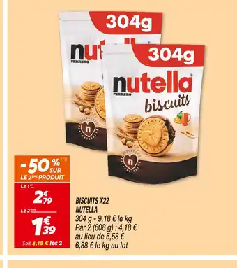 Netto Nutella biscuits x22 offre