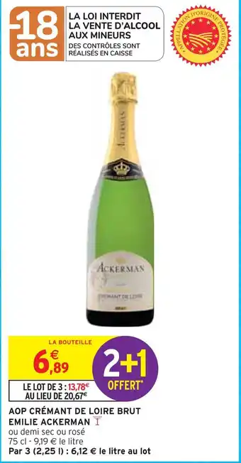 Intermarché Emilie ackerman aop crémant de loire brut offre