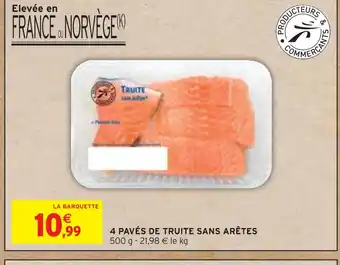 Intermarché 4 pavés de truite sans arêtes offre