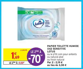Intermarché Lotus papier toilette humide x42 sensitive offre