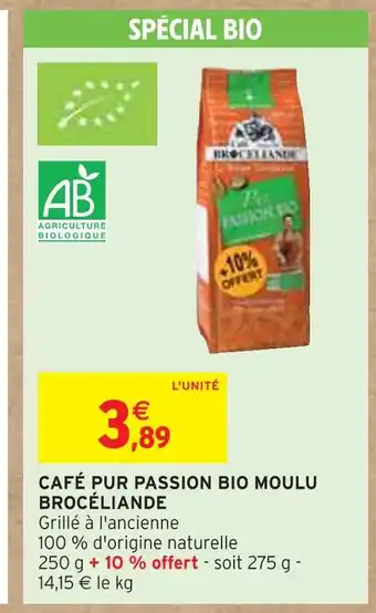 Intermarché Brocéliande café pur passion bio moulu offre