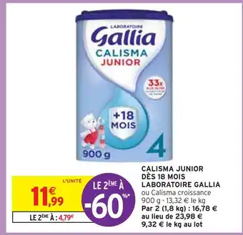 Intermarché Laboratoire gallia calisma junior dès 18 mois offre