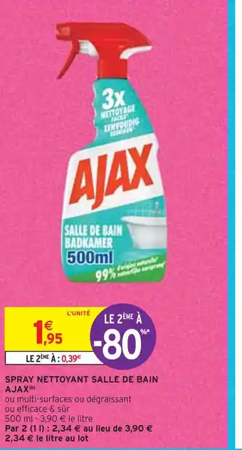 Intermarché Ajax spray nettoyant salle de bain(b) offre