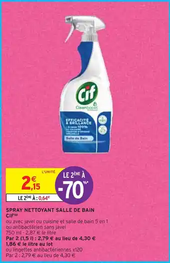 Intermarché Cif spray nettoyant salle de bain(b) offre