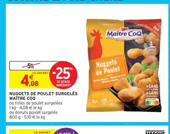 Intermarché Maître coq nuggets de poulet surgelés offre