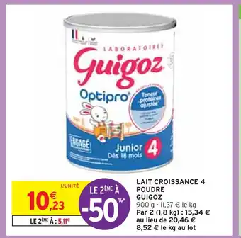 Intermarché Guigoz lait croissance 4 poudre offre