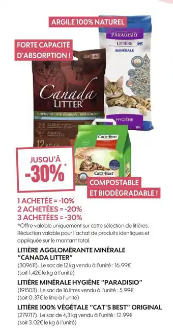 Canada litter / paradisio / cat’s best litière agglomérante minérale canada litter