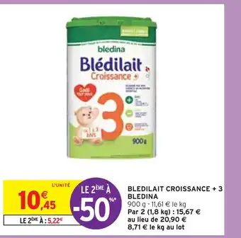Intermarché Bledina bledilait croissance + 3 offre