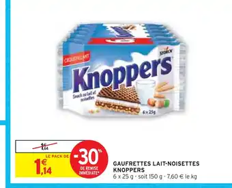 Intermarché Knoppers gaufrettes lait-noisettes offre