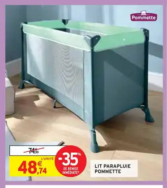 Intermarché Pommette lit parapluie offre