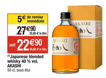 Cora x Carrefour Akashi japanese blended whisky 40 % vol offre