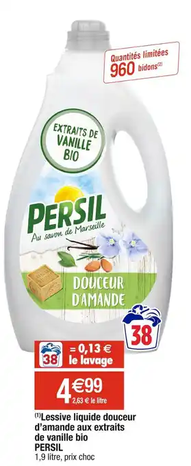 Cora x Carrefour Persil (1)lessive liquide douceur d’amande aux extraits de vanille bio offre