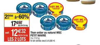 Petit navire thon entier au naturel msc