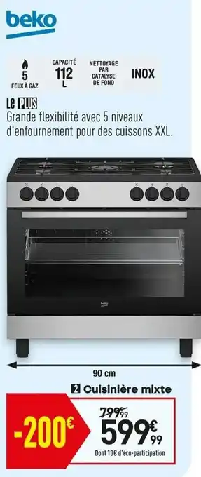 Conforama Cuisinière mixte offre