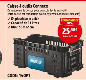 Screwfix Erbauer caisse à outils connecx offre
