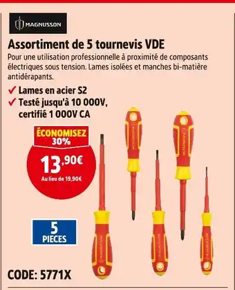 Screwfix Magnusson assortiment de 5 tournevis vde offre