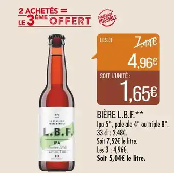 Match L.b.f. bière offre