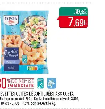 Match Costa crevettes cuites décortiquées asc offre