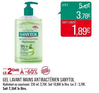 Match Sanytol gel lavant mains antibactérien offre
