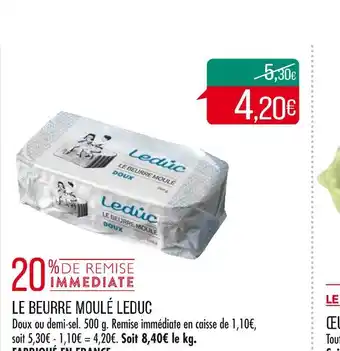 Match Leduc le beurre moulé offre