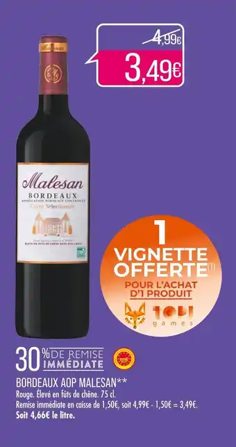 Match Malesan bordeaux aop offre