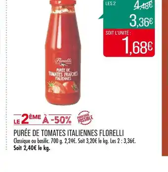 Match Florelli purée de tomates italiennes offre