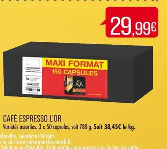 Match L’or café espresso offre