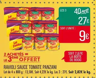 Match Panzani ravioli sauce tomate offre