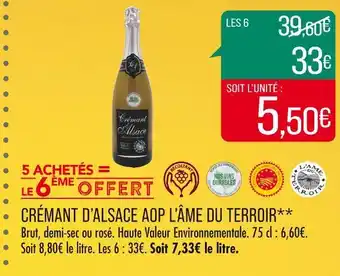 Match L’âme du terroir crémant d’alsace aop offre